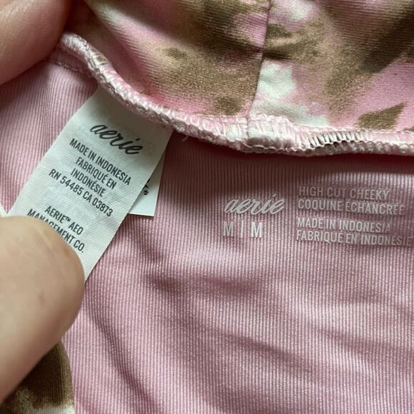 aerie Scoop Wide Band Top High Cut Cheeky Bottom Bikini Swimsuit Size M - Picture 4 of 6